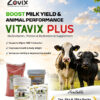 VITAVIX veterinary feed powder containing Vitamin A 700000 IU, Vitamin D3 70000 IU, Vitamin E 250 mg, Calcium 25.0%, Phosphorus 12.75%, Zinc 9600 mg, Magnesium 6000 mg, Iron 1500 mg, Copper 1200 mg, Cobalt 150 mg, Iodine 325 mg, Nicotinamide 1000 mg, Sulphur 0.72%, Potassium 100 mg and Sodium 5.9 mg along with VITAVIX PLUS chocolate flavour microgranulated veterinary feed supplement containing multi minerals, vitamins and chelated formulation for growth, immunity, digestion and overall livestock health by Zovix Pharmaceuticals, veterinary pharmaceutical company in India, veterinary pharma manufacturer India, veterinary medicine manufacturer, veterinary pharmaceutical exporter India, animal healthcare products India, veterinary injection manufacturer India, veterinary bolus manufacturer India, animal feed supplement manufacturer India, veterinary pharma franchise India, third party veterinary manufacturing India, veterinary antibiotic injection manufacturer, livestock medicine supplier India, veterinary pharma distributor India, WHO GMP veterinary pharmaceutical company India, ISO certified veterinary pharma company India, veterinary medicines for cattle India, animal health product exporter India, veterinary pharma company Panchkula, veterinary pharma company Haryana